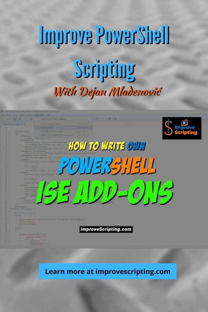 How To Write Own PowerShell ISE Add-ons Pinterest